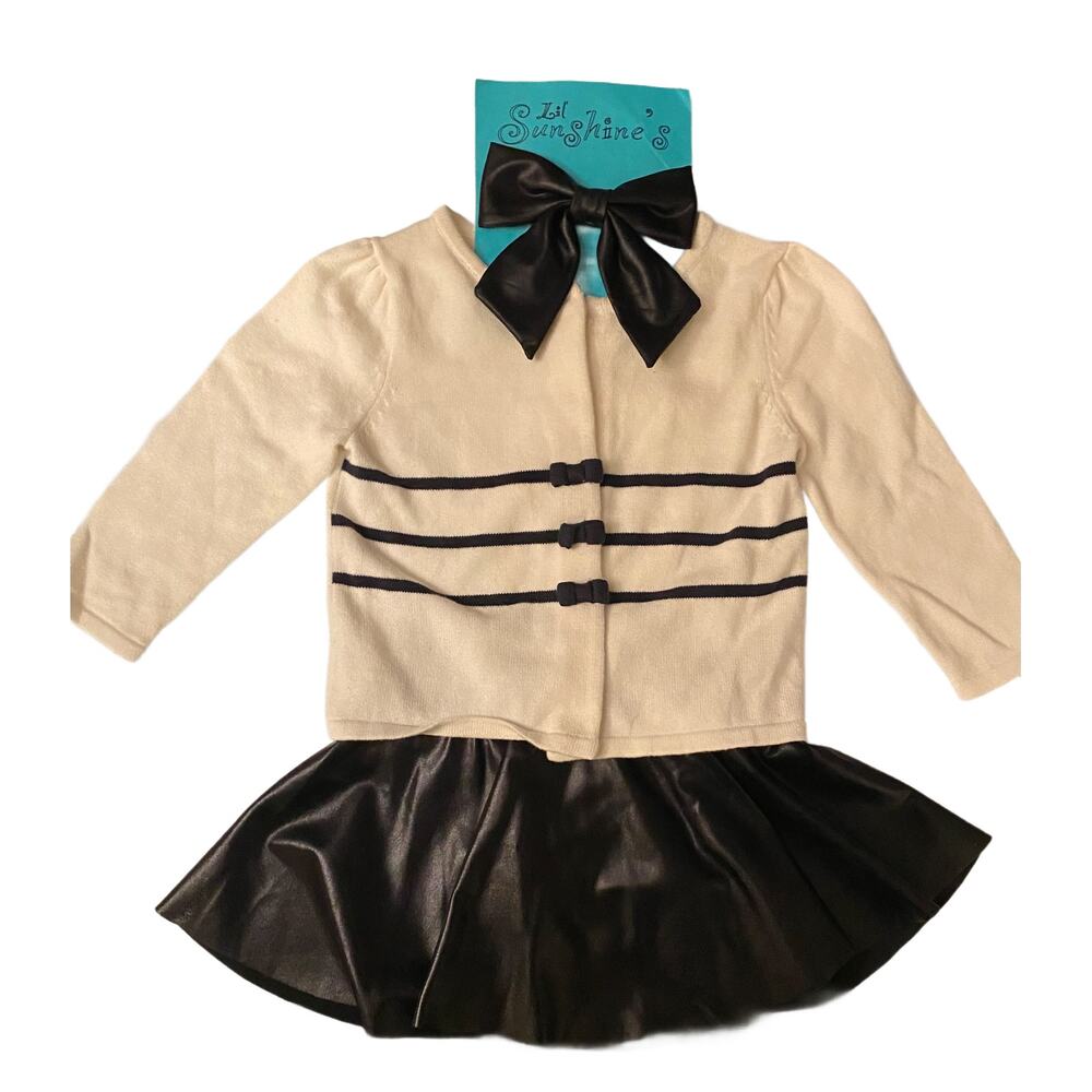NWT 3 Piece Bundle, Sweater, Skirt and Matching Bow Size 12 - 18 Months
